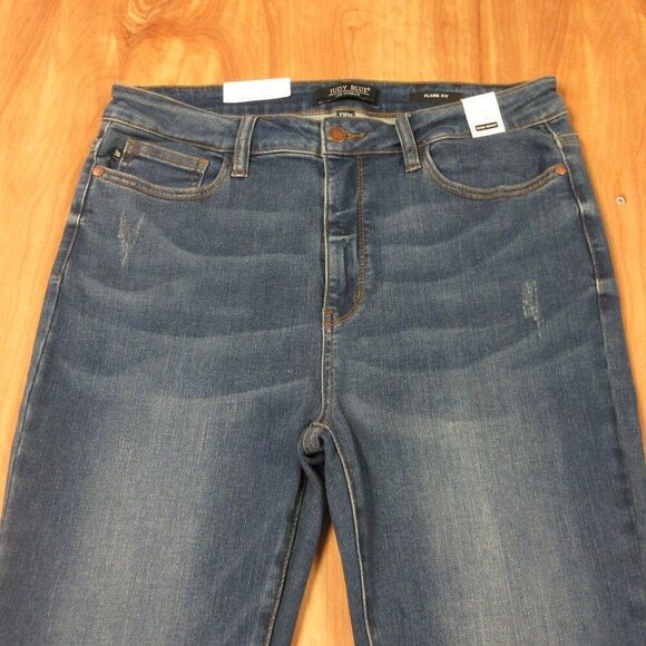 JUDY BLUE High Waist Flare Fit Jeans JB88172 Sz 13/31 Wide Leg Stretch Denim NWT - Picture 3 of 16